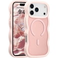 thumbnail image 1 of Funda magnética para iPhone 17 Pro Max, compatible con MagSafe, diseño de marco ondulado transparente 2025, funda protectora de borde suave, bonita, transparente, mate, a prueba de golpes, 1 of 6