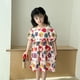thumbnail image 3 of Ropa de verano para niñas de 1 a 10 años, vestido de flores de Color dulce para niñas, vestido de princesa con mangas abullonadas y cuello cuadrado, trajes para niños 2025, 3 of 6