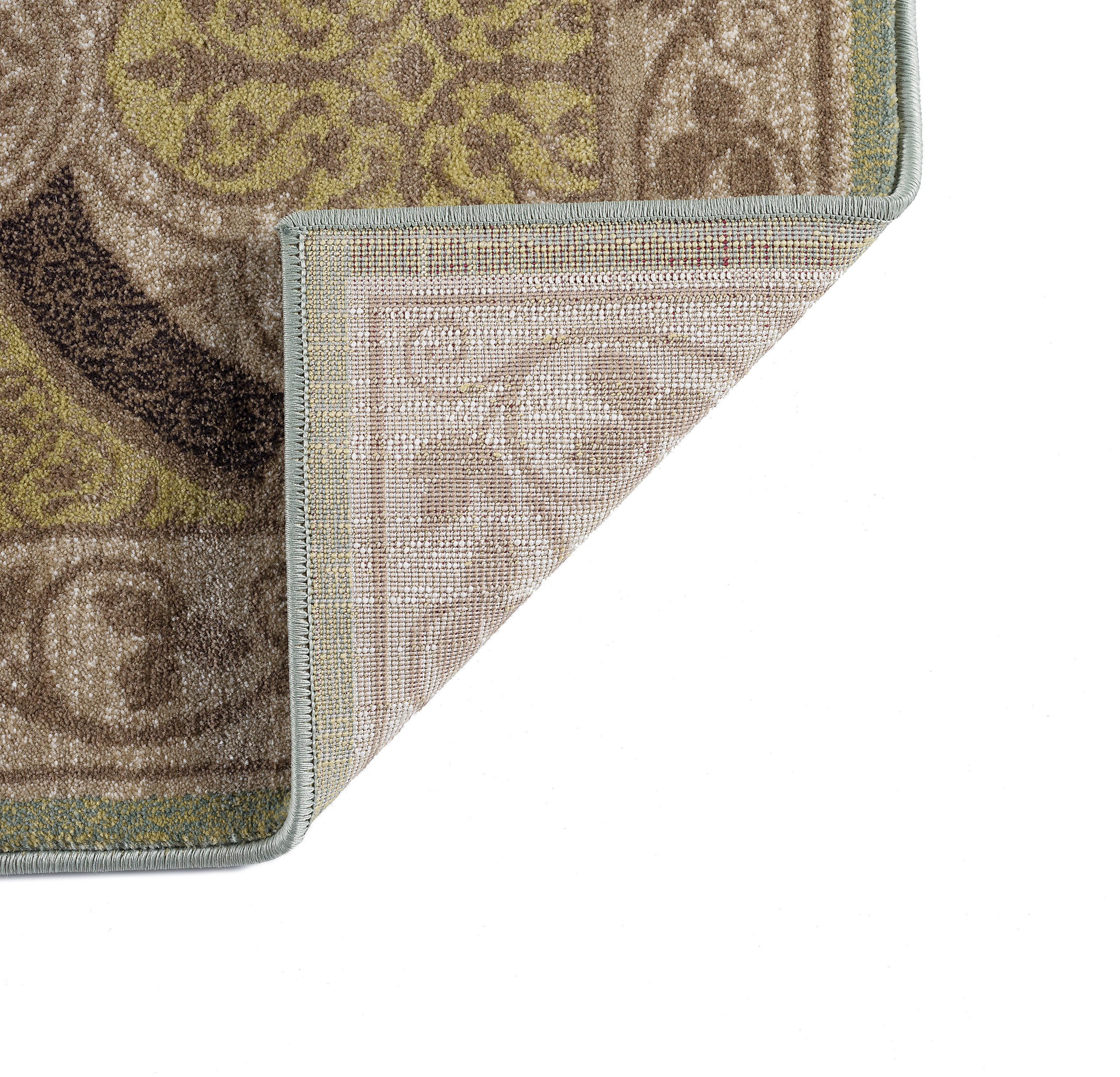 Transitional 5x8 Area Rug (5'3'' x 7'3'') Moroccan Tile Beige, Seafoam Living Room Easy to Clean