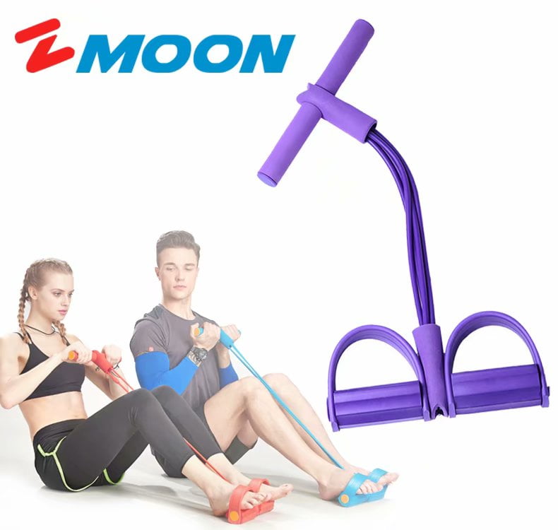 Leg Arm Resistance Training Band Elastic Pull Up Body Pedal Exercise Yoga 4 Tube 