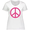 thumbnail image 3 of Inktastic Pink Peace Sign Women's Plus Size T-Shirt, 3 of 5