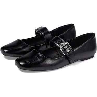 DV by Dolce Vita Mellie Mary Jane Women 10 Black Faux Leather Flat Shoes RHS3499