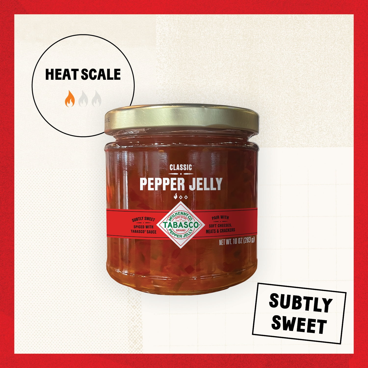 (3 pack) Tabasco Classic Pepper Jelly, 10 oz, Dairy-Free