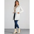 thumbnail image 2 of DARING DIVA Trench Jean Notched Lapel Long Sleeve Denim Jacket S White, 2 of 6