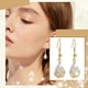 thumbnail image 2 of Pendientes con colgante en forma de gota de agua con incrustaciones de circonita y baño de oro auténtico, 2 of 7