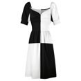 thumbnail image 5 of Robe Contrastée Quad Noir et Blanc Robes de Soirée Robe d'Été pour Femmes 2024, 5 of 5