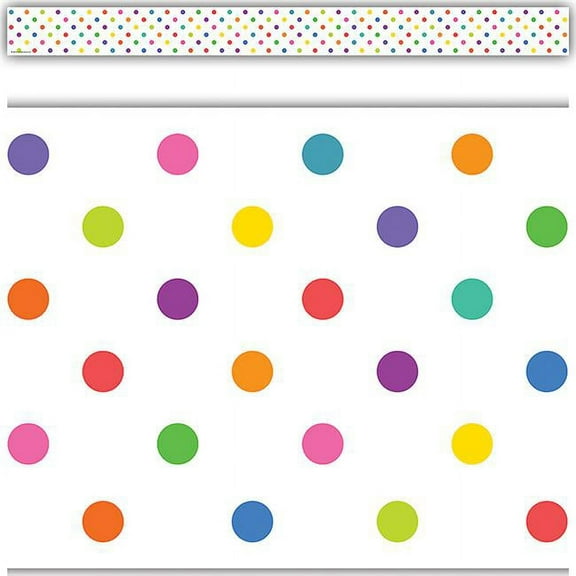 Colorful Dots Straight Border Trim [TCR8325]