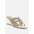 thumbnail image 3 of Caqueta Metallic Rhinestone Clear Wedge Sandals, 3 of 11