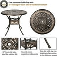 thumbnail image 6 of Haverchair 5 Piece Outdoor Dining Set Cast Aluminum Patio Dining Set Table and Chairs Outside Furniture 4 Mesh Swivel Chairs with Khaki Cushions and Umbrella Hole Round Dining Table for Garden Patio, 6 of 8