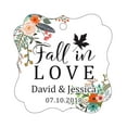 thumbnail image 1 of Darling Souvenir Fall in Love Autumn Fall Wedding Favor Hang Tags Custom Bonbonniere Tags-Floral White-50 Tags, 1 of 1