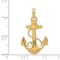 thumbnail image 2 of 14K Yellow Gold Anchor w/Rope Pendant, 2 of 2