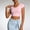 Pink, variant on Womens Stretchy Cropped Summer Tops, Basic Solid Crewneck Pullovers Short Sleeve Workout Tee Shirts