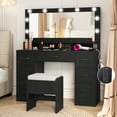 thumbnail image 2 of Gymax Vanity Desk w/Mirror & Lights Power Outlets 3 Color Lighting Modes 7 Drawers, 2 of 10