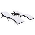 thumbnail image 3 of SAFAVIEH Carew Outdoor Patio 3 Piece Sun Lounger Set, Black, 3 of 14