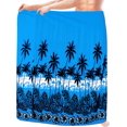 thumbnail image 2 of HAPPY BAY Men's Pareo Swim Trunk Vacation Sarong Beach Wrap One Size Aqua, Floral Summer Vacation Aloha, 2 of 4