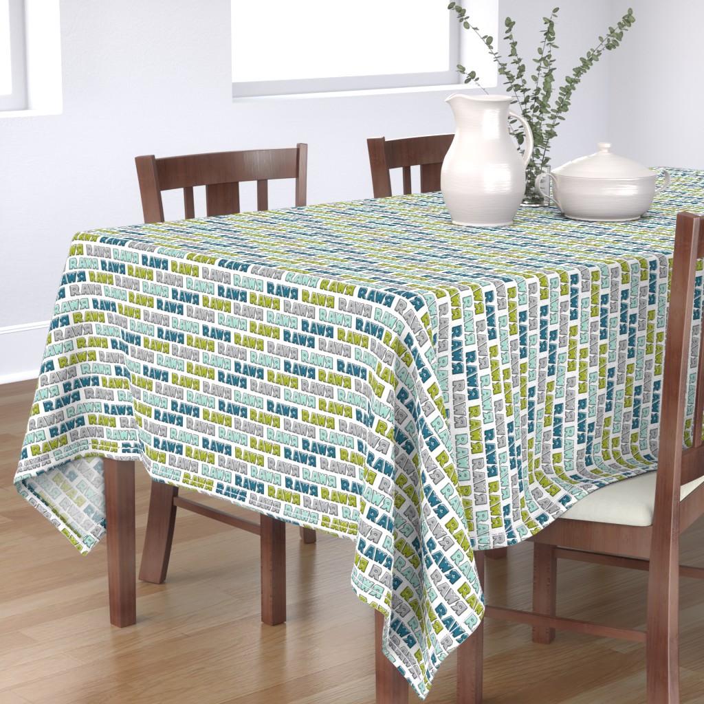Tablecloth Big Rawr Roar Capitals Loud Giant Boys Text Dinosaur Cotton Sateen Walmart Com