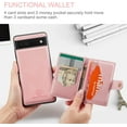 thumbnail image 5 of Case for Google Pixel 6A 2022, Detachable Magnetic Wallet Credit Card Cash Slot Case Cover Support Wireless Charging Functional Kickstand Compatible with Google Pixel 6A 2022 (Pink), 5 of 14