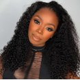 thumbnail image 1 of Media peluca Larhali Kinky Curly, 100% cabello humano, 24 pulgadas, 180% de densidad, 1 of 8