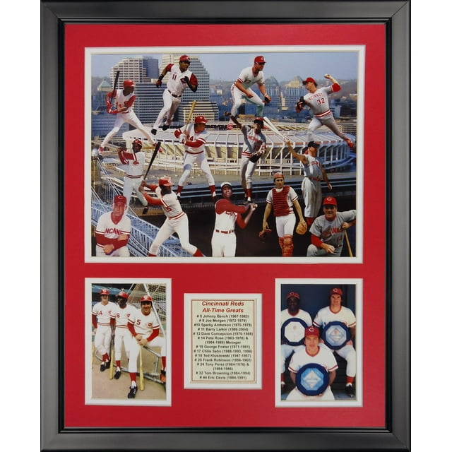 Legends Never Die MLB Cincinnati Reds Greats Framed Photo Collage, 18" x 22"
