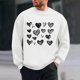 thumbnail image 1 of TaTaai Men's Valentine Heart Print Long Sleeve Round Neck Pullover, Valentine's Day Gift, Casual Sports Activewear Top Gift, 1 of 6