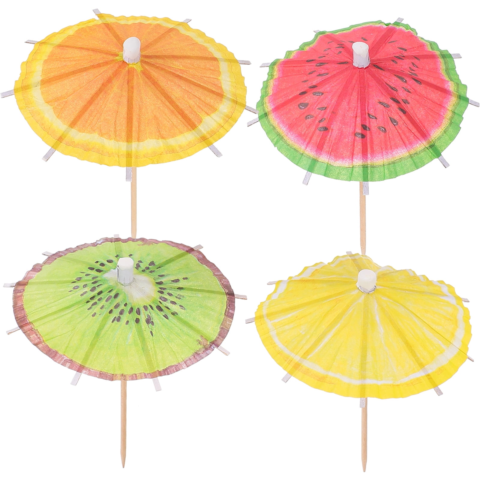 Rosarivae 80Pcs Watermelon Pattern Umbrella Pick Fruit Cocktail