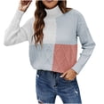 thumbnail image 2 of EGNMCR Pull Col Roulé pour Femmes, Pull Ample à Manches Longues Col Rond, 2 of 6