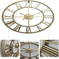 thumbnail image 6 of KEINXS 60cm Large Home Decor Wall Clock for Living Room Non Ticking Art Clocks Roman Numeral,Retro Distressed Metal,Oversized (60cm, Gold), 6 of 6