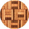 thumbnail image 1 of Ahgly Company Indoor Round Abstract Orange Modern Area Rugs, 4' Round, 1 of 4