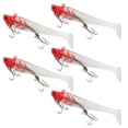 thumbnail image 1 of Leurres de Pêche Souples Ensemble de 5 Pcs avec Tête de Jig, Swimbaits 20g/30g avec Tête Rouge, Options Lumineuses et Queue Perlée, Comprend une Boîte à Accessoires, 1 of 7