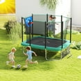 thumbnail image 2 of Gymax 10 x 8 FT Heavy-Duty Trampoline w/Basketball Hoop Soccer Goal Non-Slip Ladder Green, 2 of 10