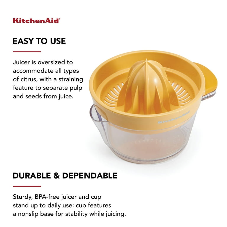 KitchenAid Plastic Manual Lemon Citrus Fruit Squeezer and Juicer