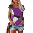 thumbnail image 3 of Blouses à Manches Courtes pour Femmes Mode Femmes Mode Manches Courtes Col Rond T-Shirt Imprimé Blouse Hauts Amples T-Shirts d'Été pour Femmes Hauts à Manches Courtes Femmes Blouse à Manches Courtes, 3 of 6