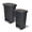 Charcoal, variant on Glad Kitchen Trash Can with Lid, Step Foot Pedal and Garbage Bag Rings, 20 Gallon, Black