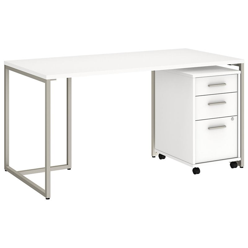 Bbf Method By Kathy Ireland 60 Table Desk With File Cabinet In