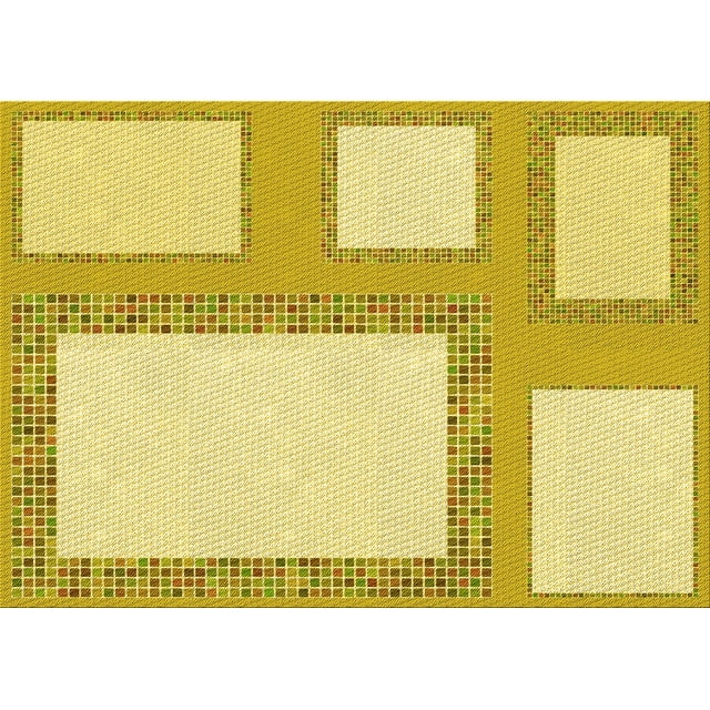 Ahgly Company Machine Washable Indoor Rectangle Transitional Orange Gold Area Rugs, 7' x 10'
