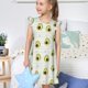 thumbnail image 4 of Balery Avocado of a Hear Camisón de princesa para niñas, pijama de algodón con mangas abullonadas, suave y bonito.-Large, 4 of 6