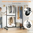 thumbnail image 6 of LILEYI Clothes Rack Heavy Duty 405LBS, Clothing Racks for Hanging Clothes 200+, Metal Clothing Rack with Wheels, Rolling Commercial Garment Rack Portable, Black, 6 of 8