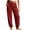Red, variant on TEAJOPSUU Women's Cotton Blend Sweatpants Loose Elastic Waistband Cinching Bottom Ankle Pants with Pockets Casual Daily Solid Color Trousers Navy