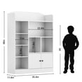 thumbnail image 5 of DIYART White Kids Bookshelf, Kids Bookcase with 7 Cubbies and 2 Cabinets, Freestanding Book Storage Shelves for Bedroom, Playroom, Hallway, 5 of 7