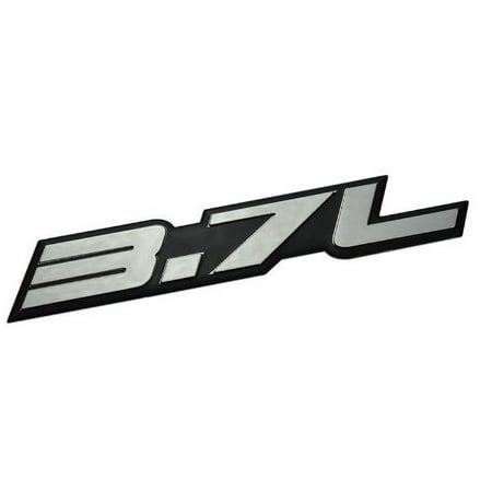 3.7L Liter Embossed SILVER on Black Highly Polished Real Aluminum Auto Emblem Badge Nameplate for Dodge Ram Jeep Grand Cherokee Mazda Ford F-150 Grand Cherokee Wrangler Sport Chevy Chevrolet GM Nissan