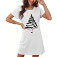 thumbnail image 5 of Chemises de Nuit Grande Taille pour Femmes, Noël, Manches Courtes, Robe de Nuit, Col Rond, Blanc, 4TG, 5 of 5