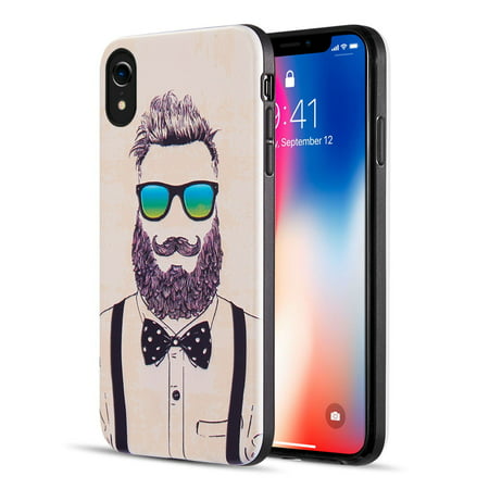 Insten 3D Embossed Printing Beard Guy Dual Layer Hybrid PC/TPU Rubber Case Cover For Apple iPhone