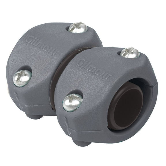 Gilmour Light Duty Clamp Repair Poly Hose Mender Black 1/2 In