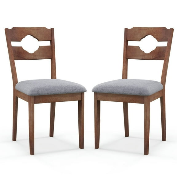 Canddidliike Dining Chair Set of 2 Fabric Upholstered Kitchen Chairs with Padded Seat and High Back-Gray, Dining Chairs, Dining Room Chair for Kitchen, Dining, Bedroom, Living