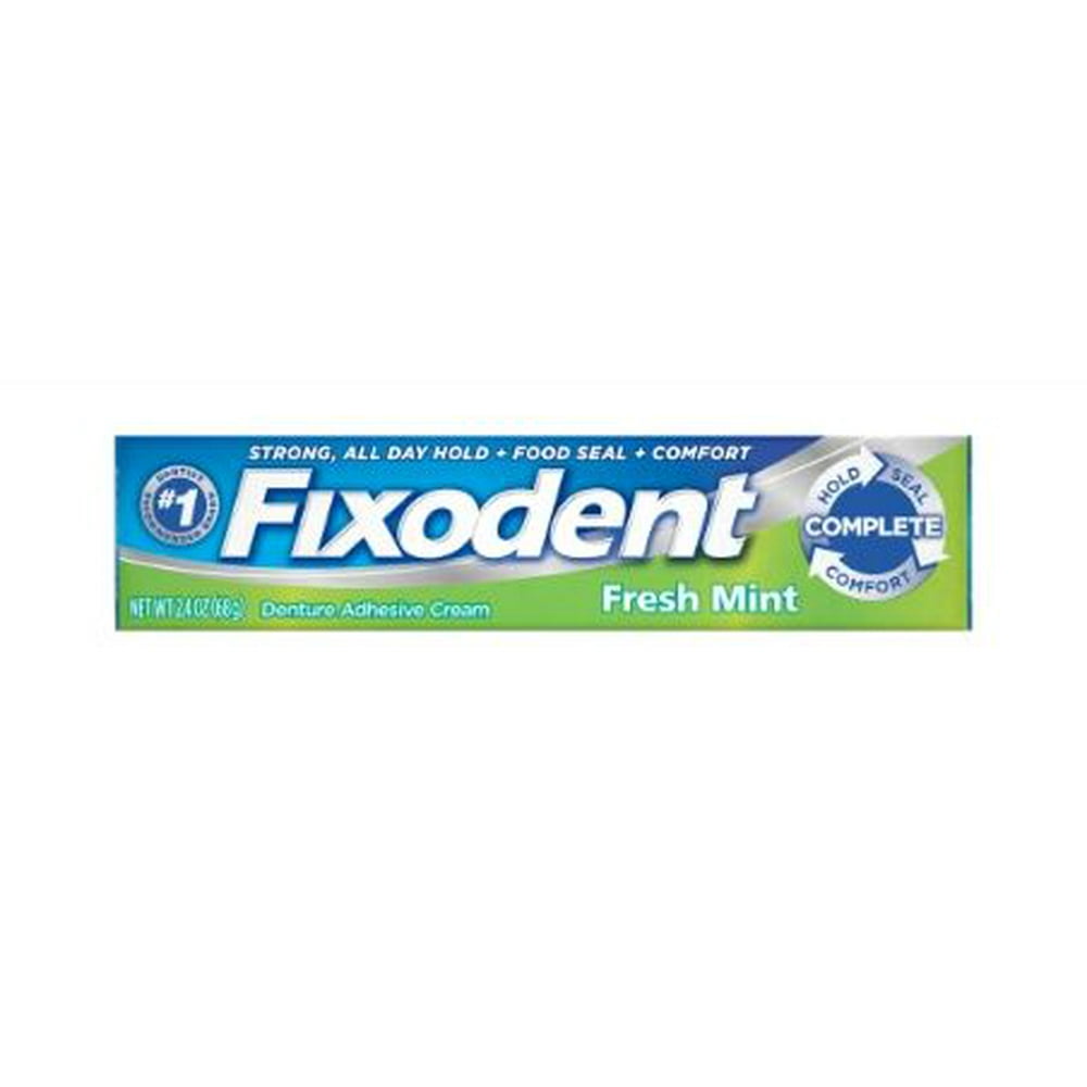 Fixodent Complete Fresh Mint Denture Adhesive Cream 2.4 Oz EACH