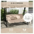 thumbnail image 4 of Free Standing Swing Bench - Outdoor Porch Swing with Adjustable Canopy, Cushions & Pillows - Ecru - Seats 3 Adults - Patio Swing Bed for Backyard, Garden, 4 of 9