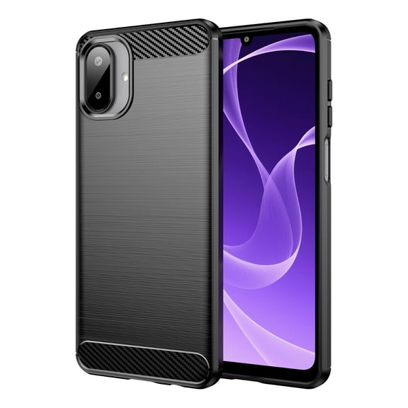 Rosebono Compatible With Samsung Galaxy A07 Carbon Fiber Texture Pattern TPU Case (Black)