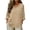 Beige, variant on Women's Cotton Linen T-shirt Side Button Short Sleeve Trendy Tops Soft Comfy Lounge Casual Vacation Beach Tunic Top