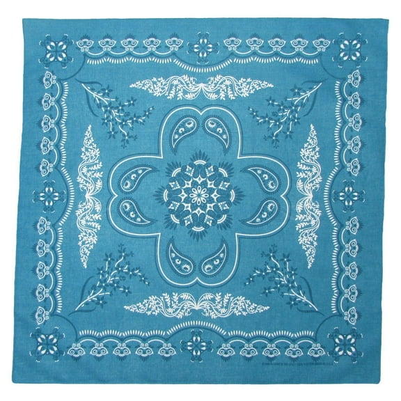 MTL Floral Mirage Blue Cotton Big Bandana USA Made