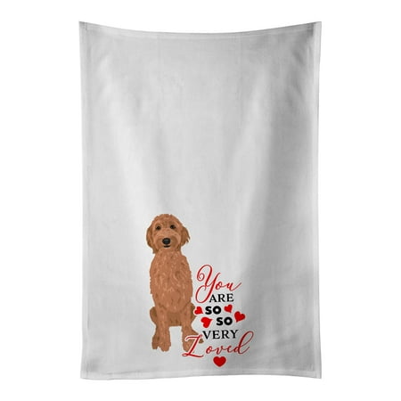 

Doodle Liver #3 so Loved White Kitchen Towel Set of 2 19 in x 28 in